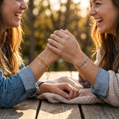 Forever Knot Bracelet with Initial Charm