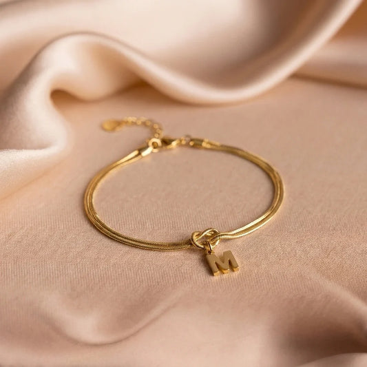 Forever Knot Bracelet with Initial Charm