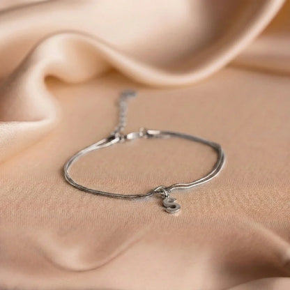 Forever Knot Bracelet with Initial Charm